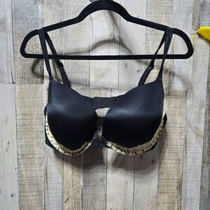 Victoria’s Secret VS Very Sexy Push-Up Bra 38DD Multiway Strap Black Gold Lace